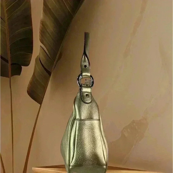 Talbots Hobo Shoulder Zip & Magnetic Closure Gold Genuine Leather Bag Purse​ - Picture 5 of 7